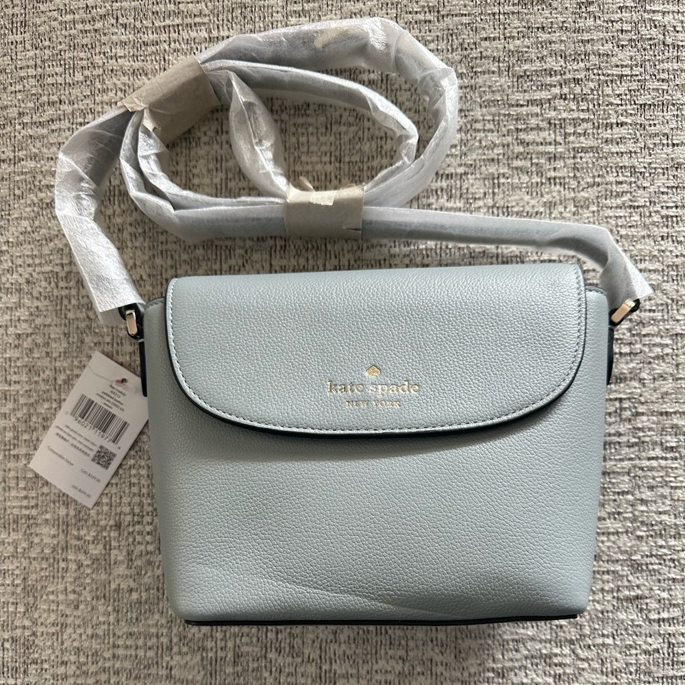 Kate Spade emmie pebbled leather crossbody in light blue NWT